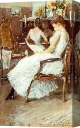 Sisters Canvas Paintings - Mrs. Hassam and Her Sister by childe hassam