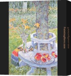 Old Windmill, East Hampton, Long Island, New York Canvas Paintings - Mrs. Hassams Garden at East Hampton by childe hassam