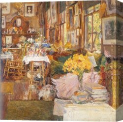Childe Canvas Paintings - The Room of Flowers by childe hassam
