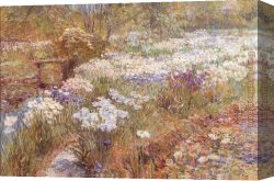 A Winter Hunt Canvas Paintings - The Winter Garden by childe hassam