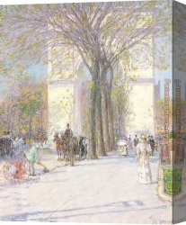 Childe Canvas Paintings - Washington Arch in Spring by childe hassam