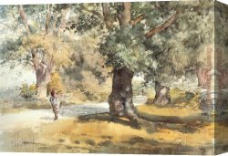 Childe Canvas Paintings - Wayside Inn Sudbury Massachusetts by childe hassam