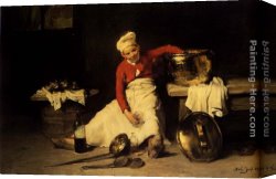 Claude-joseph Canvas Paintings - Kitchen-Boy by Claude Joseph Bail