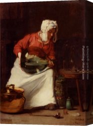 Claude-joseph Canvas Paintings - La Menagere by Claude Joseph Bail