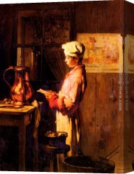 Claude-joseph Canvas Paintings - Lettre De Son Pere by Claude Joseph Bail