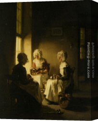 Claude-joseph Canvas Paintings - Polishing the Copper by Claude Joseph Bail