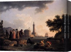 The Seashore Canvas Paintings - A Seashore by Claude-Joseph Vernet