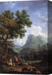 Claude-joseph Canvas Paintings - Shepherd in the Alps by Claude-Joseph Vernet