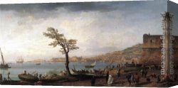 Claude-joseph Canvas Paintings - View of Naples by Claude-Joseph Vernet