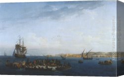 Claude-joseph Canvas Paintings - Vue du golfe de Bandol la p&ecirc;che au thon by Claude-Joseph Vernet