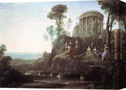 Claude Lorrain Canvas Paintings - Apollo and the Muses on Mount Helion by Claude Lorrain