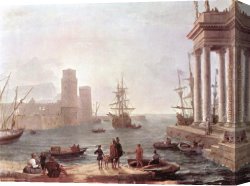 Departure Canvas Paintings - Departure of Ulysses from the Land of the Feaci by Claude Lorrain