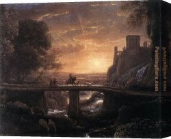 A View of The Forum Canvas Paintings - Imaginary View of Tivoli by Claude Lorrain