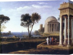 Vulcan Presenting Venus with Arms for Aeneas Canvas Paintings - Landscape with Aeneas at Delos by Claude Lorrain