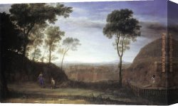 Noli Me Tangere Canvas Paintings - Landscape with Noli Me Tangere Scene by Claude Lorrain