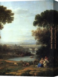 Claude Lorrain Canvas Paintings - The Rest on the Flight into Egypt by Claude Lorrain