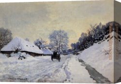 The Beatles @ Abbey Road Canvas Paintings - A Cart on the Snow Covered Road with Saint-Simeon Farm by Claude Monet