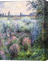 View of The Seine Canvas Paintings - A Spot On The Banks Of The Seine by Claude Monet