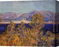 Wind Canvas Paintings - Antibes Seen from the Cape Mistral Wind by Claude Monet