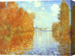 An English River in Autumn Canvas Paintings - Autumn at Argenteuil by Claude Monet