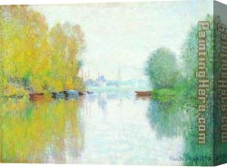 Argenteuil Canvas Paintings - Autumn on the Seine, Argenteuil by Claude Monet