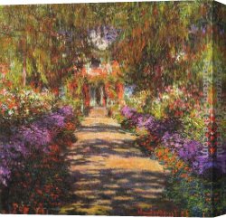 Giverny Canvas Paintings - Avenue in Giverny by Claude Monet