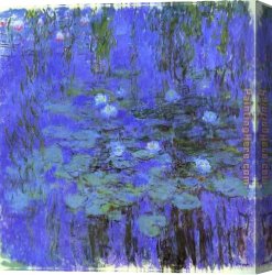 Water-mill Canvas Paintings - Blue Water Lilies by Claude Monet