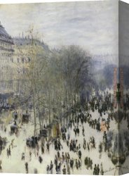 Evening on a Parisian Boulevard Canvas Paintings - Boulevard des Capucines by Claude Monet