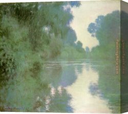 Seine Canvas Paintings - Branch of the Seine near Giverny by Claude Monet