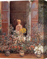 The Open Window Canvas Paintings - Camille At The Window by Claude Monet