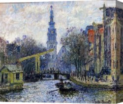 Sunny Afternoon on The Canal Canvas Paintings - Canal In Amsterdam by Claude Monet