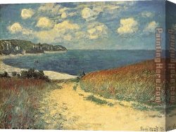 Les Iris Jaunes 1824 Canvas Paintings - Chemin dans les Bles a Pourville by Claude Monet