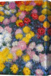Chrysanthemums Canvas Paintings - Chrysanthemums 4 by Claude Monet