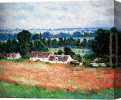 Landscape with Poppies II Canvas Paintings - Field Of Poppies, Giverny by Claude Monet