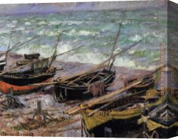 Fishing Boats at Dusk Canvas Paintings - Fishing Boats by Claude Monet