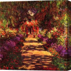 Giverny Canvas Paintings - Garden Path at Giverny by Claude Monet