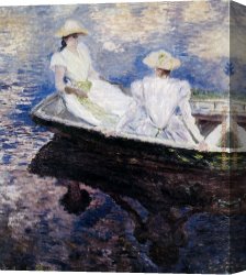Little Girl Canvas Paintings - Girls In A Boat by Claude Monet