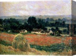 Giverny Canvas Paintings - Haystack At Giverny by Claude Monet