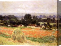 Giverny Canvas Paintings - Haystack at Giverny by Claude Monet