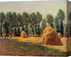 Giverny Canvas Paintings - Haystacks at Giverny 2 by Claude Monet