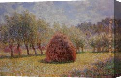 Giverny Canvas Paintings - Haystacks at Giverny 3 by Claude Monet