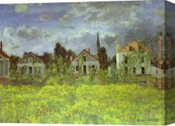 House with Scaffolding Canvas Paintings - Houses at Argenteuil by Claude Monet