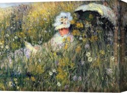 A Goat in a Meadow Canvas Paintings - In the Meadow by Claude Monet