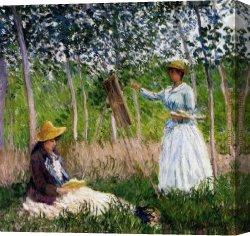 Woods Canvas Paintings - In The Woods At Giverny by Claude Monet