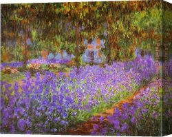 Claude Monet Canvas Paintings - Irises in Monet's Garden by Claude Monet