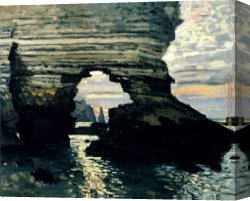 Porte Canvas Paintings - La Porte D Amount Etretat by Claude Monet