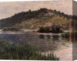Port of Valencia Canvas Paintings - Landscape at Port-Villez by Claude Monet