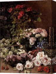 The Flower Seller Canvas Paintings - Monet Spring Flowers by Claude Monet