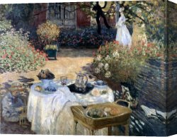 Claude Monet Canvas Paintings - Monet The Luncheon by Claude Monet