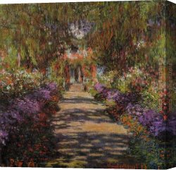 Giverny Canvas Paintings - Pathway in Monet's Garden at Giverny by Claude Monet